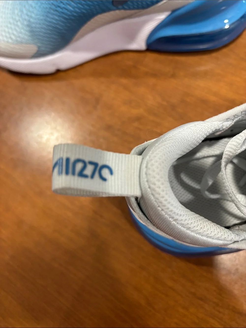Nike Kids Air 270 White and Blue Gradient Sneakers